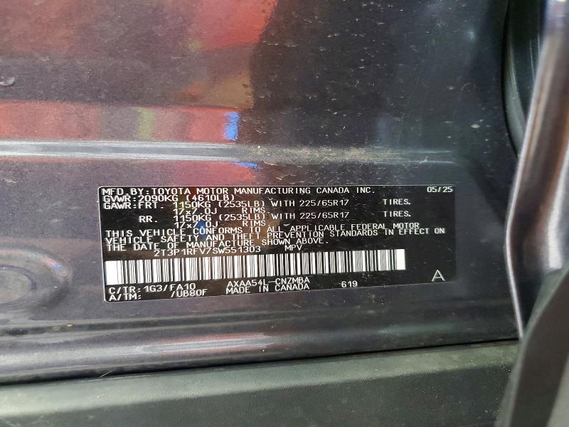 2025 Toyota Rav4 მანქანა იყიდება აუქციონზე, vin: 2T3P1RFV7SW551303, აუქციონის ნომერი: 62584786