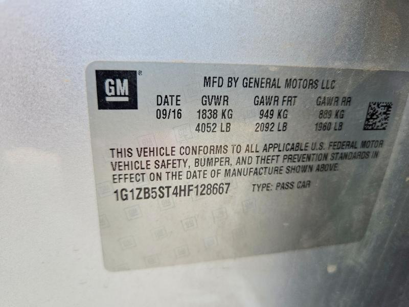 59627246 :رقم المزاد ، 1G1ZB5ST4HF128667 vin ، 2017 Chevrolet Malibu مزاد بيع