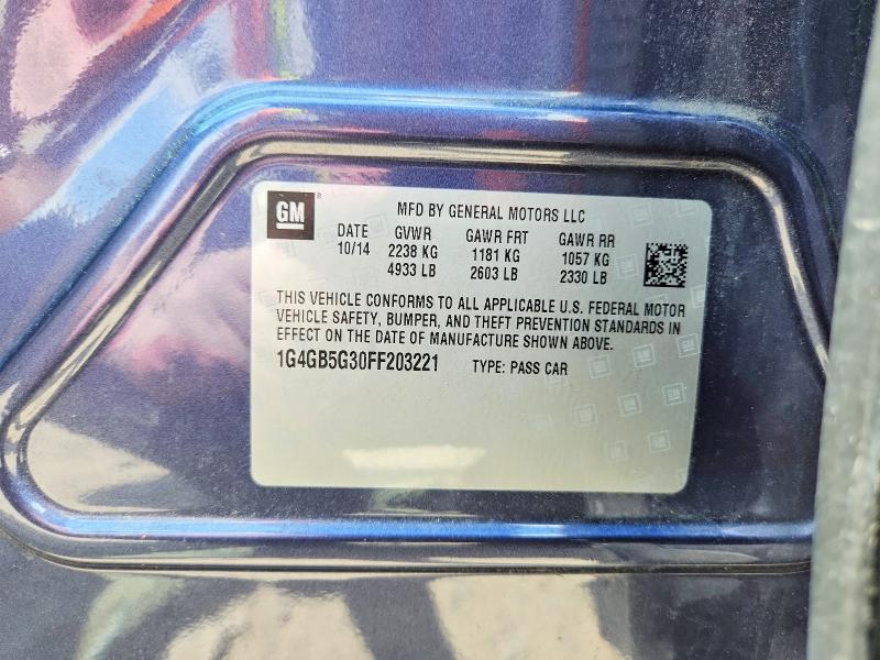 63376606 :رقم المزاد ، 1G4GB5G30FF203221 vin ، 2015 Buick Lacrosse مزاد بيع