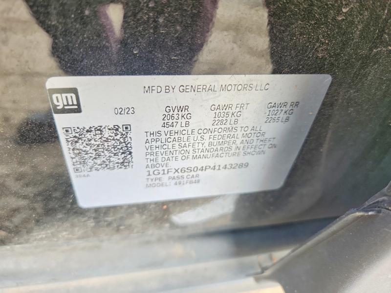 2023 Chevrolet Bolt Ev მანქანა იყიდება აუქციონზე, vin: 1G1FX6S04P4143289, აუქციონის ნომერი: 62029986
