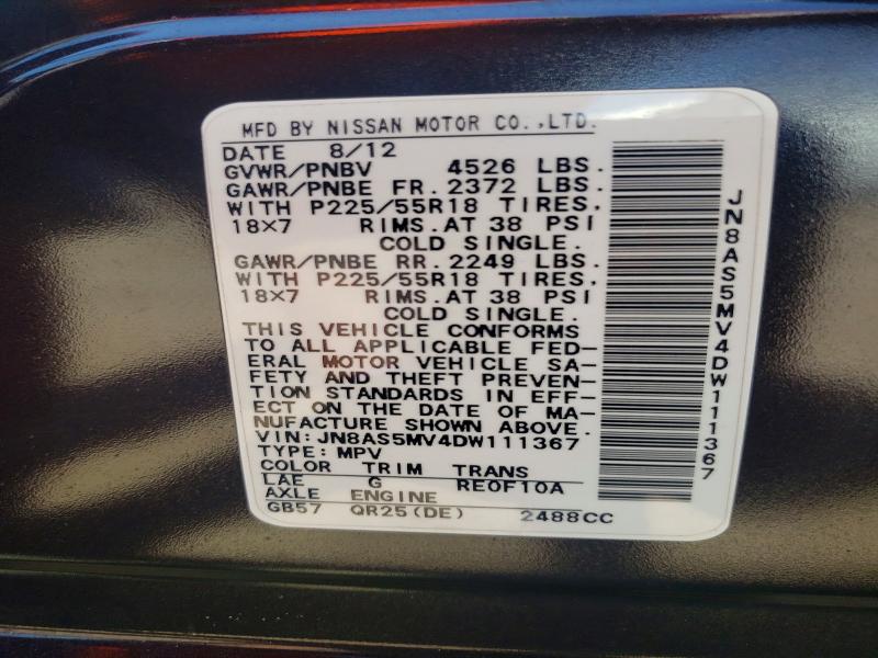 Продажа на аукционе авто 2013 Nissan Rogue, vin: JN8AS5MV4DW111367, номер лота: 61084206