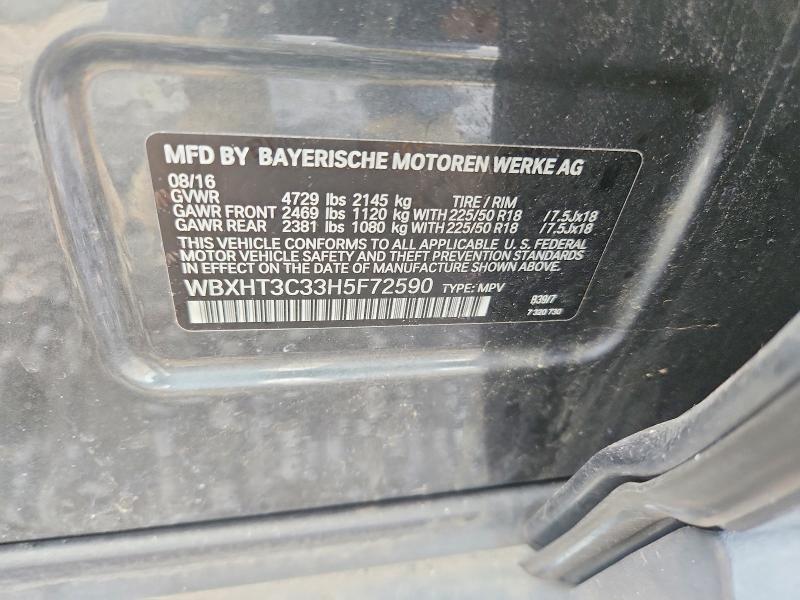 60752436 :رقم المزاد ، WBXHT3C33H5F72590 vin ، 2017 Bmw X1 مزاد بيع