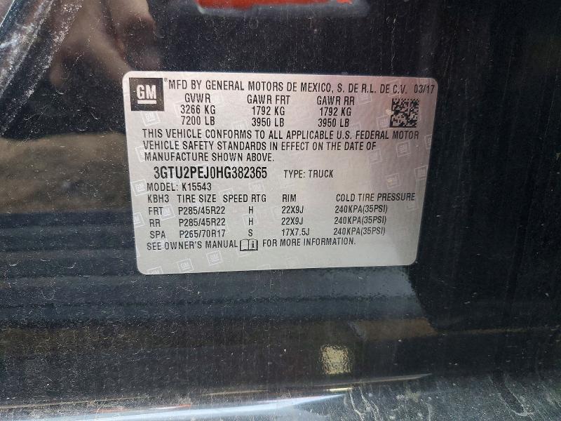59721126 :رقم المزاد ، 3GTU2PEJ0HG382365 vin ، 2017 Gmc Sierra مزاد بيع