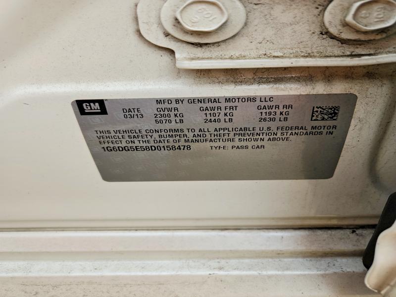 2013 Cadillac Cts მანქანა იყიდება აუქციონზე, vin: 1G6DG5E58D0158478, აუქციონის ნომერი: 61870796