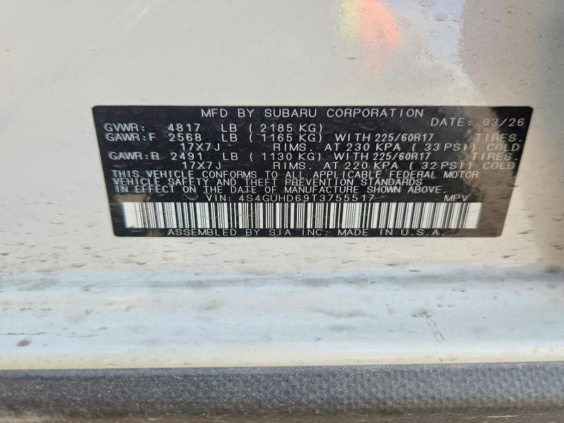 2026 Subaru Crosstrek მანქანა იყიდება აუქციონზე, vin: 4S4GUHD69T3755517, აუქციონის ნომერი: 59242446