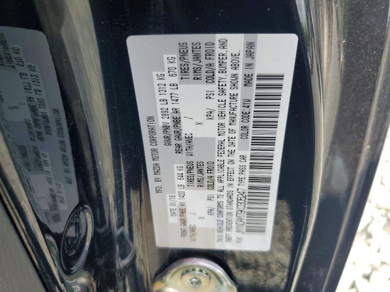 2019 Mazda Mx-5 Miata მანქანა იყიდება აუქციონზე, vin: JM1NDAM79K0305247, აუქციონის ნომერი: 60224616