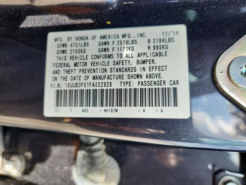 2015 Acura Tlx მანქანა იყიდება აუქციონზე, vin: 19UUB3F51FA002926, აუქციონის ნომერი: 62860216