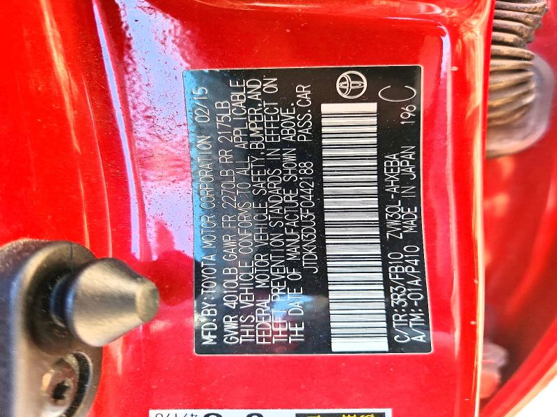 2015 Toyota Prius მანქანა იყიდება აუქციონზე, vin: JTDKN3DU3F0442188, აუქციონის ნომერი: 59626636