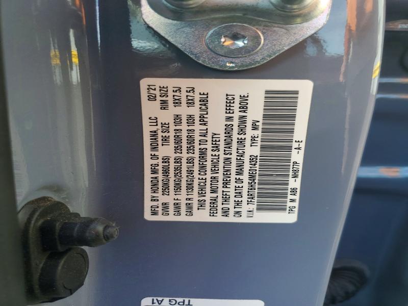 Aukcja sprzedaży 2021 Honda Cr-v, vin: 7FART6H54ME014352, numer aukcji: 60089016