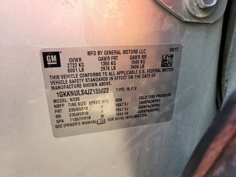 Aukcja sprzedaży 2018 Gmc Acadia, vin: 1GKKNULS4JZ133022, numer aukcji: 61161816
