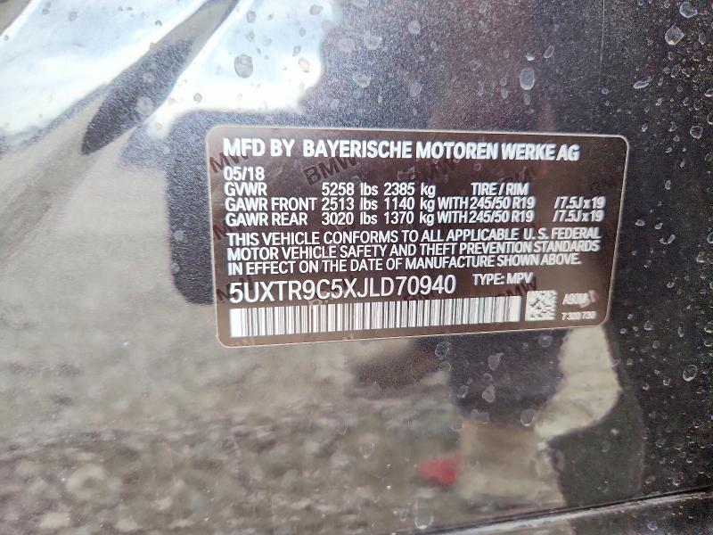 Продажа на аукционе авто 2018 Bmw X3, vin: 5UXTR9C5XJLD70940, номер лота: 62133326