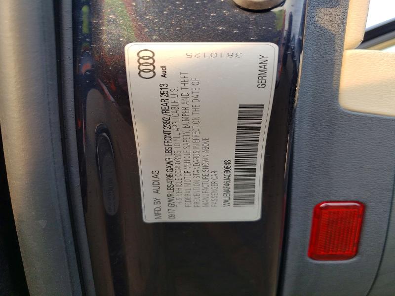 61625806 :رقم المزاد ، WAUENAF46JA060848 vin ، 2018 Audi A4 مزاد بيع