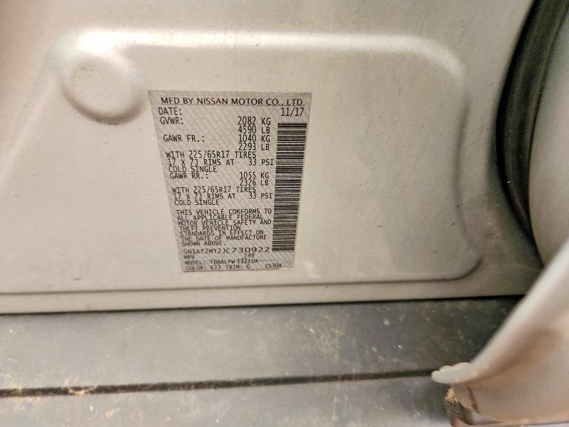 Aukcja sprzedaży 2018 Nissan Rogue, vin: 5N1AT2MT2JC730922, numer aukcji: 61042136