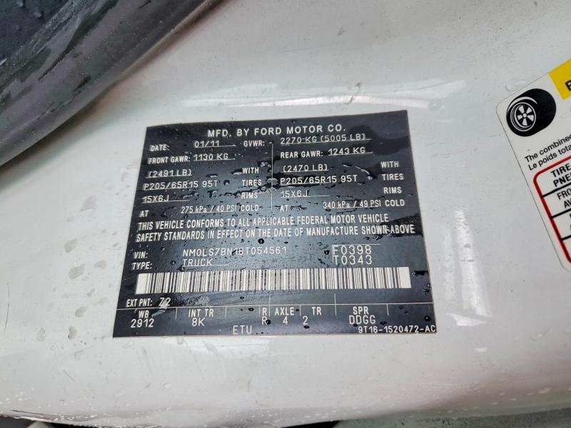 Продажа на аукционе авто 2011 Ford Transit Connect, vin: NM0LS7BN1BT054561, номер лота: 62873206