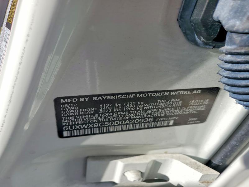 61844026 :رقم المزاد ، 5UXWX9C50D0A20936 vin ، 2013 Bmw X3 مزاد بيع