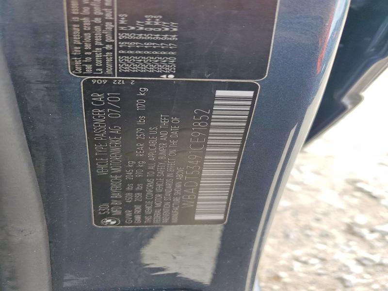 60658156 :رقم المزاد ، WBADT53491CE91852 vin ، 2001 Bmw 530 مزاد بيع