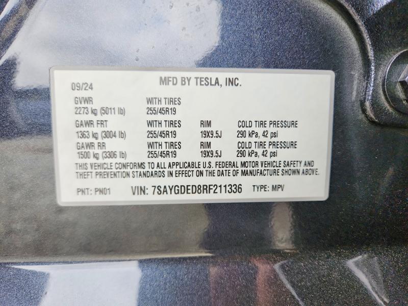 Продаж на аукціоні авто 2024 Tesla Model Y, vin: 7SAYGDED8RF211336, номер лоту: 59224246