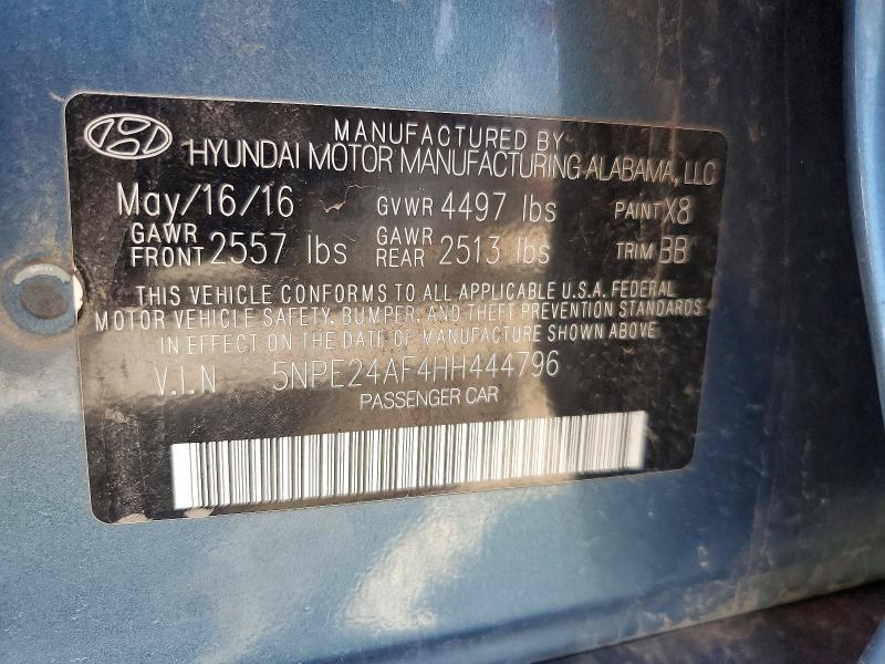 62339786 :رقم المزاد ، 5NPE24AF4HH444796 vin ، 2017 Hyundai Sonata مزاد بيع
