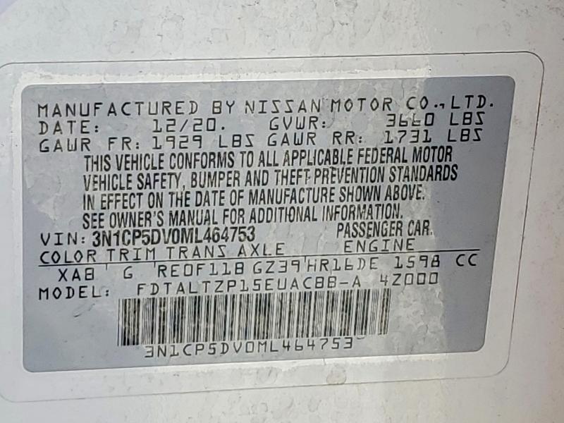 Продаж на аукціоні авто 2021 Nissan Kicks, vin: 3N1CP5DV0ML464753, номер лоту: 59904716