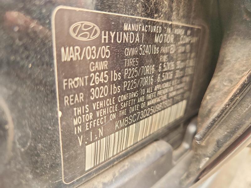 Продаж на аукціоні авто 2005 Hyundai Santa Fe, vin: KM8SC73D25U987803, номер лоту: 60918566