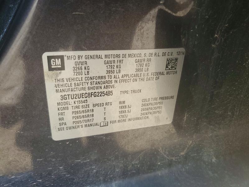 Aukcja sprzedaży 2015 Gmc Sierra K1500 Sle, vin: 3GTU2UEC8FG225485, numer aukcji: 59003596