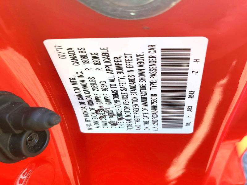 Продаж на аукціоні авто 2017 Honda Civic, vin: 2HGFC3A54HH753018, номер лоту: 85770005