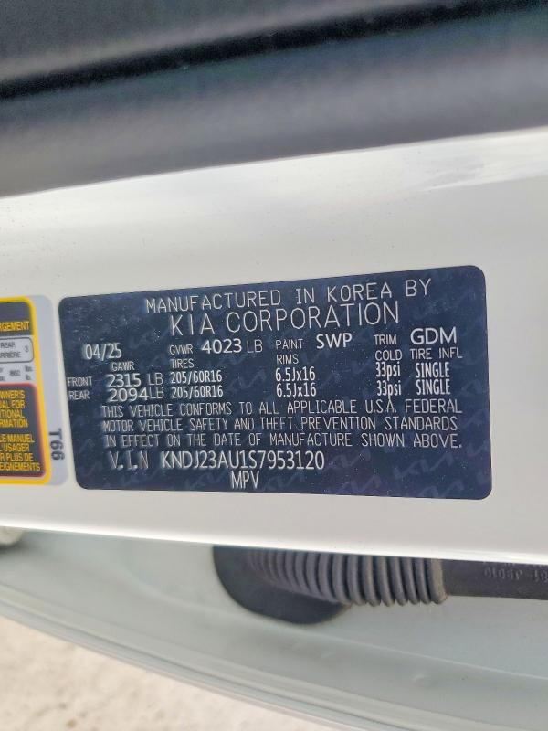 Aukcja sprzedaży 2025 Kia Soul, vin: KNDJ23AU1S7953120, numer aukcji: 60477716