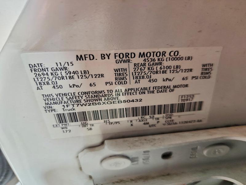 Продаж на аукціоні авто 2016 Ford F250, vin: 1FT7W2B6XGEB50432, номер лоту: 53667626