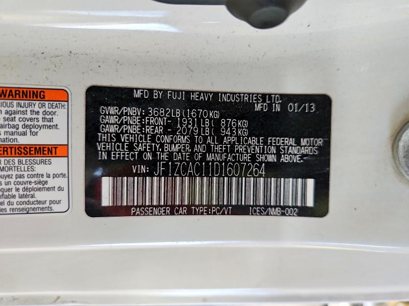 Продаж на аукціоні авто 2013 Subaru Brz, vin: JF1ZCAC11D1607264, номер лоту: 62348326
