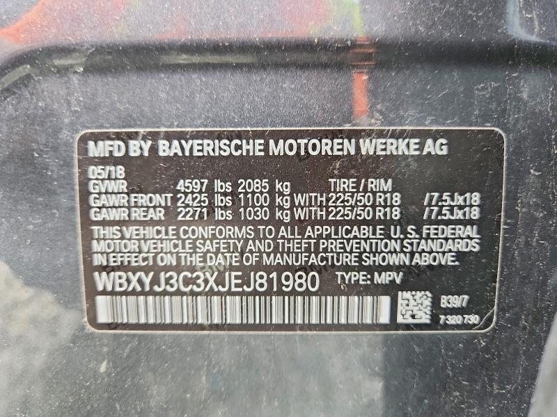 Продажа на аукционе авто 2018 Bmw X2, vin: WBXYJ3C3XJEJ81980, номер лота: 58377526