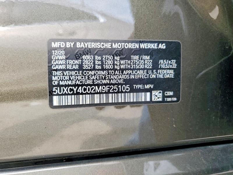 Продажа на аукционе авто 2021 Bmw X6, vin: 5UXCY4C02M9F25105, номер лота: 60489066