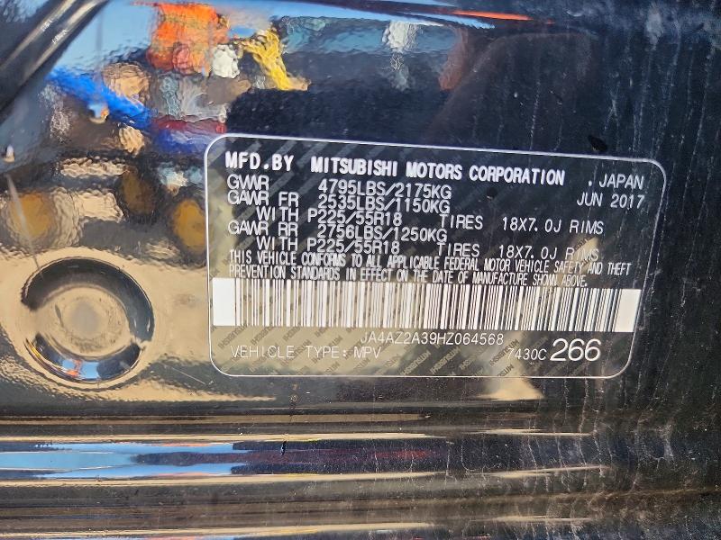 Aukcja sprzedaży 2017 Mitsubishi Outlander, vin: JA4AZ2A39HZ064568, numer aukcji: 59614176