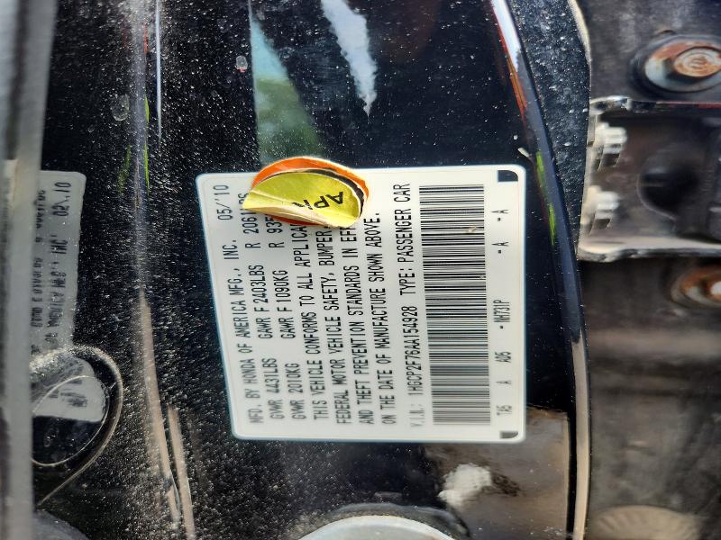 Продаж на аукціоні авто 2010 Honda Accord, vin: 1HGCP2F76AA154928, номер лоту: 59993156