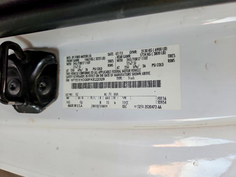2015 Ford F150 მანქანა იყიდება აუქციონზე, vin: 1FTEX1CG0FKE22329, აუქციონის ნომერი: 60896856