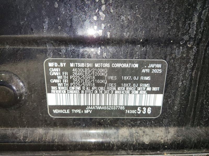 62937486 :رقم المزاد ، JA4ATWAA5SZ037785 vin ، 2025 Mitsubishi Eclipse Cross مزاد بيع