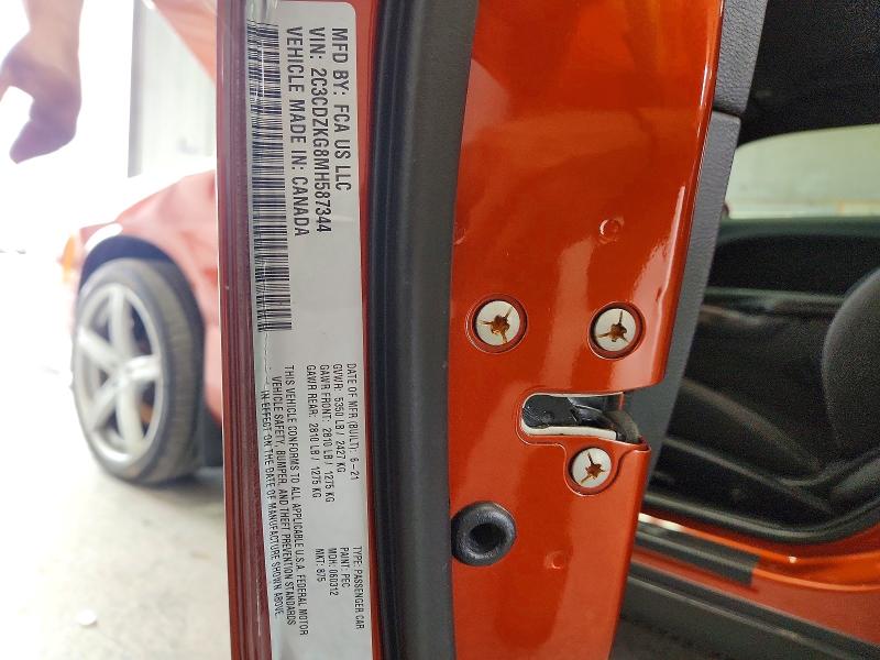 62908506 :رقم المزاد ، 2C3CDZKG8MH587344 vin ، 2021 Dodge Challenger مزاد بيع