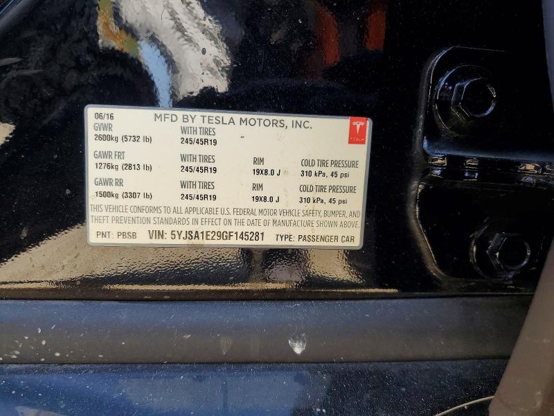 Aukcja sprzedaży 2016 Tesla Model S, vin: 5YJSA1E29GF145281, numer aukcji: 60982836