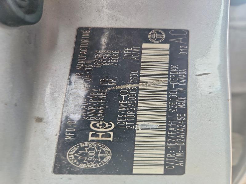 57944736 :رقم المزاد ، 2T1BR32E06C671630 vin ، 2006 Toyota Corolla مزاد بيع