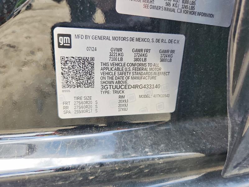 Продаж на аукціоні авто 2024 Gmc Sierra, vin: 3GTUUCED4RG433140, номер лоту: 61901956