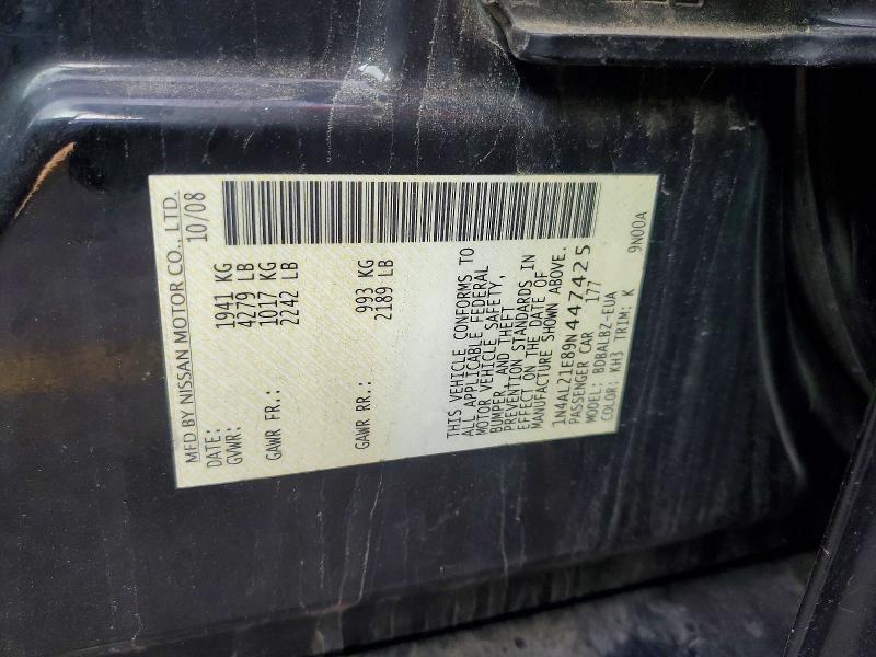 60122146 :رقم المزاد ، 1N4AL21E89N447425 vin ، 2009 Nissan Altima مزاد بيع