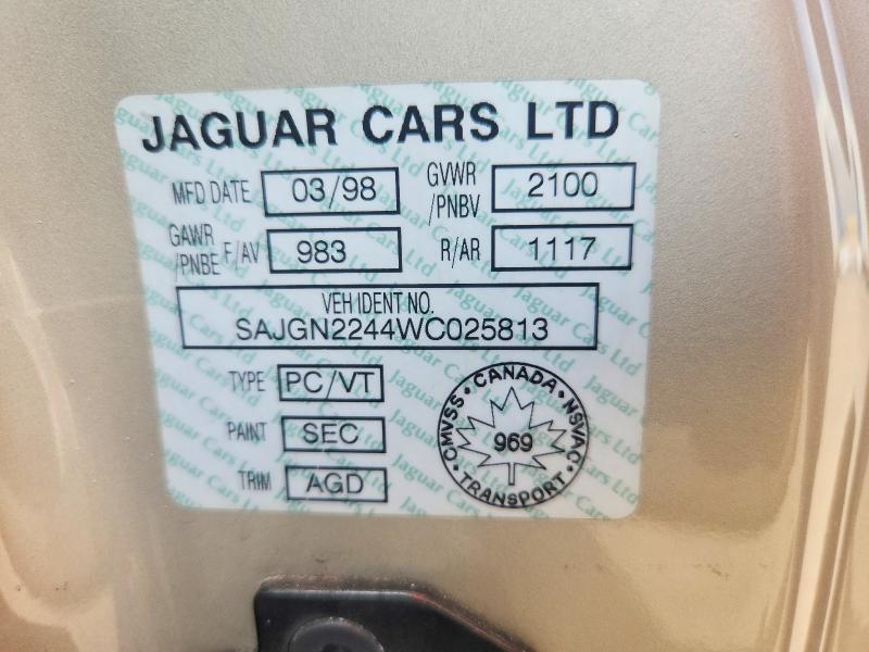Продажа на аукционе авто 1998 Jaguar Xk8, vin: SAJGN2244WC025813, номер лота: 60026766