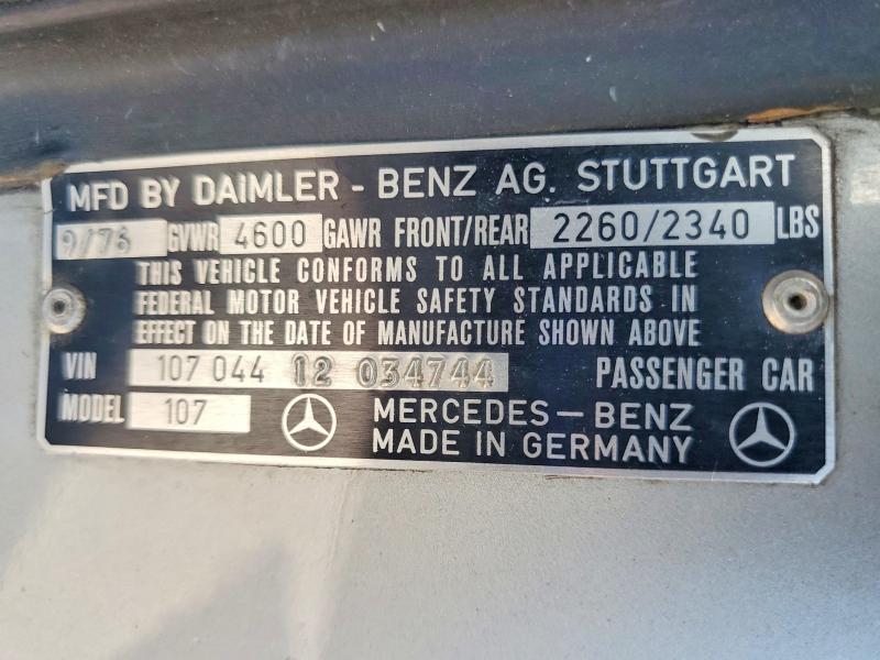 Aukcja sprzedaży 1976 Mercedes-benz Sl, vin: 10704412034744, numer aukcji: 62985566