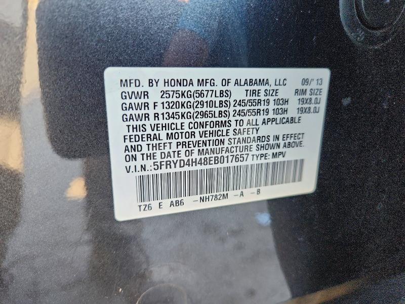 85791185 :رقم المزاد ، 5FRYD4H48EB017657 vin ، 2014 Acura Mdx مزاد بيع