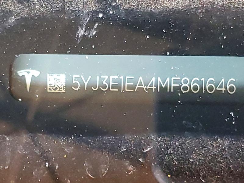Aukcja sprzedaży 2021 Tesla Model 3, vin: 5YJ3E1EA4MF861646, numer aukcji: 62038656