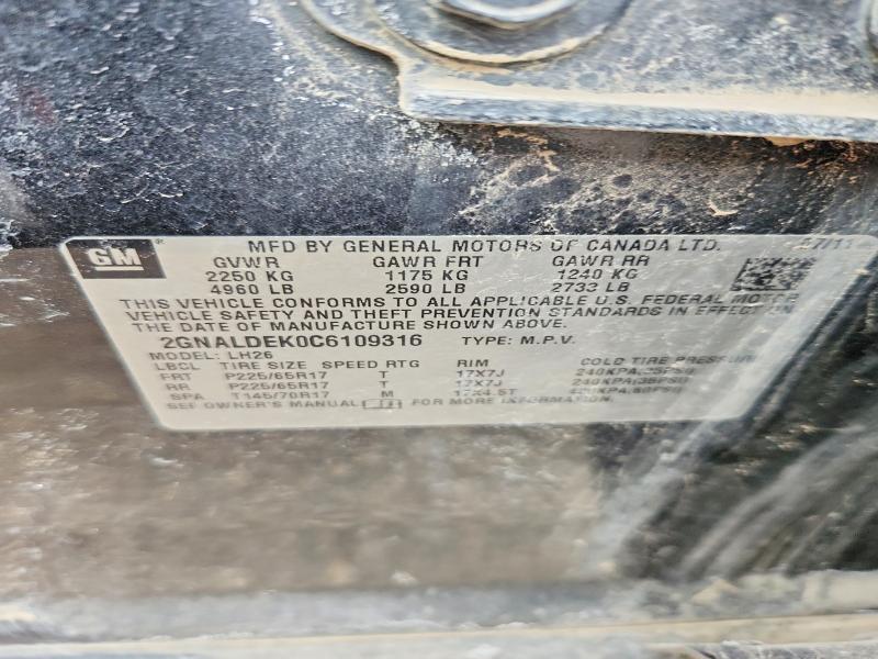 Продажа на аукционе авто 2012 Chevrolet Equinox, vin: 2GNALDEK0C6109316, номер лота: 62698276