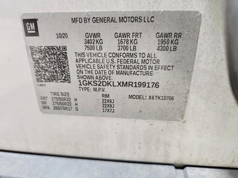 Продажа на аукционе авто 2021 Gmc Yukon, vin: 1GKS2DKLXMR199176, номер лота: 60224796