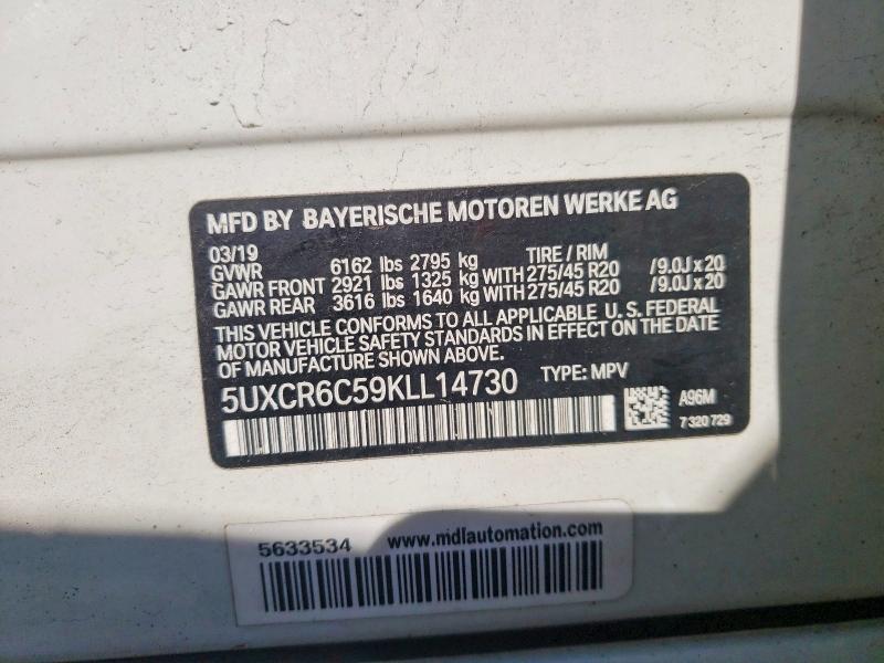 Aukcja sprzedaży 2019 Bmw X5, vin: 5UXCR6C59KLL14730, numer aukcji: 61941046
