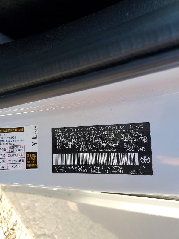 Aukcja sprzedaży 2025 Toyota Prius, vin: JTDACAAU0S3062552, numer aukcji: 60454956