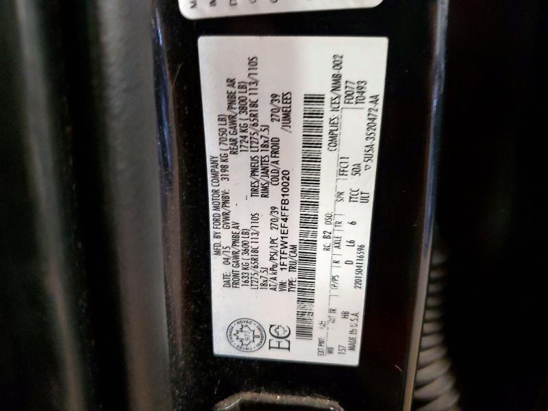 59901796 :رقم المزاد ، 1FTFW1EF4FFB10020 vin ، 2015 Ford F150 مزاد بيع