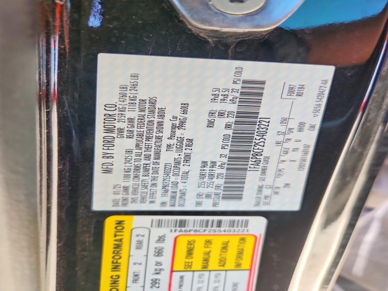 60577756 :رقم المزاد ، 1FA6P8CF2S5403221 vin ، 2025 Ford Mustang مزاد بيع